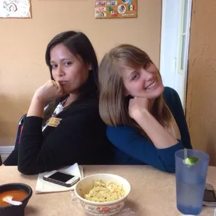 Lovely ladies awaiting Pupusas!