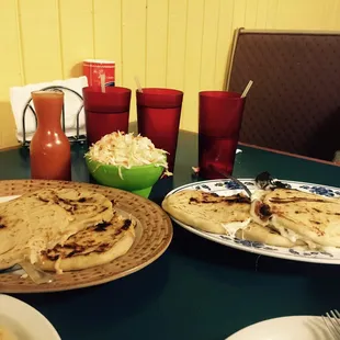 Yummy home made pupusas! Like in El Salvador