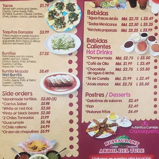 the menu