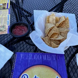 Complimentary chips and salsa
