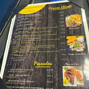 the menu