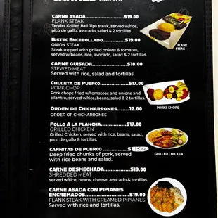 a menu for a restaurant