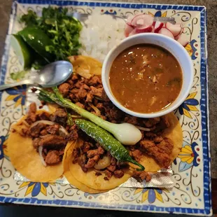 Minute taco platter.