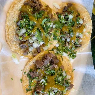 Lengua y Asada Tacos