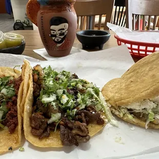 Gordita with a few tacos
