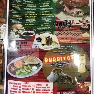 menu, burgers
