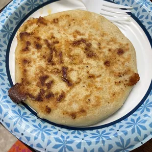 Pork and cheese pupusa