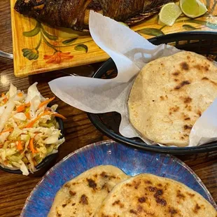 Mojarra (Deep fried whole Tilapia fish) &amp; Pupusas