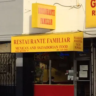 the entrance of a mexican restaurant