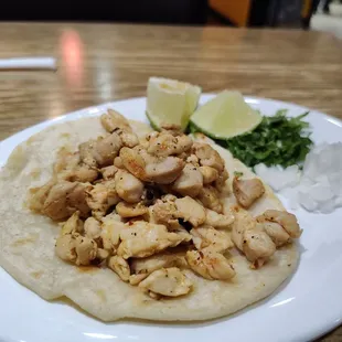 Had the chicken tacos. Delicious. I'll be back. Chips and dip are great too.