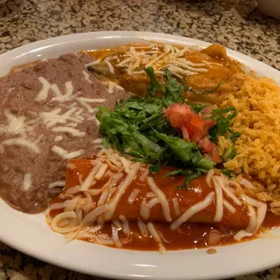 Chile relleno and enchilada combo.