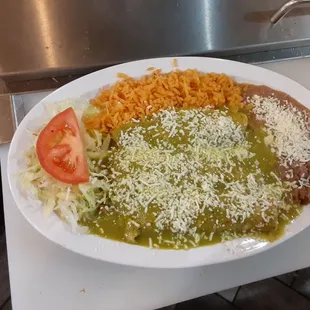 Enchiladas Verdes de pollo
