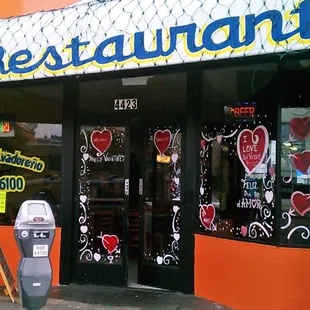 the front of the restaurant