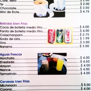 a menu for a mexican restaurant