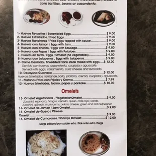 sushi and sashimi, menu