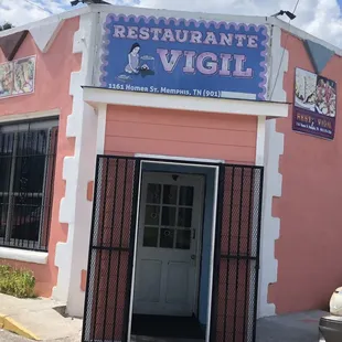 the front of the restaurant