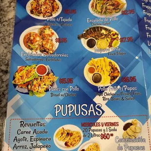 menu, tacos