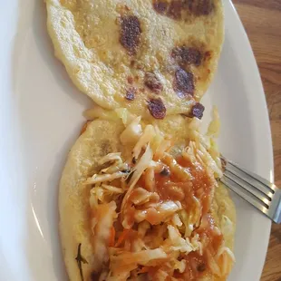 Pupusas revueltas (beef, cheese and beans)