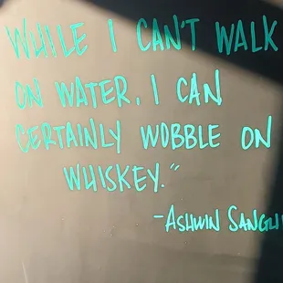 a quote written on a mirror