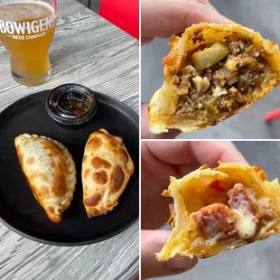 Beef and Chorizo empanadas - Go with the beef, it has olives inside!