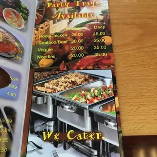 a menu for a restaurant
