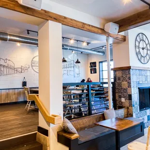 fireplace and seating area