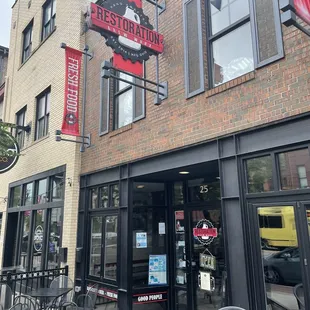 Front of the restaurant/ brewery