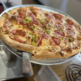 Green chili and pepperoni