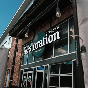 the front of the restaurant