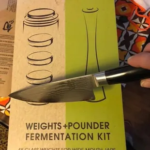 Fermentation set and a Damascus steel Shun Knife