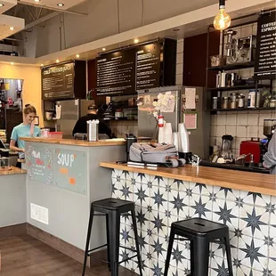 a restaurant counter