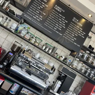 Coffee menu