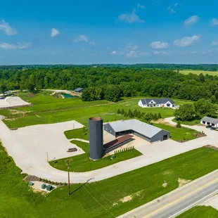 aerial view of the farm