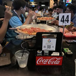 The deep dish pizzas we got