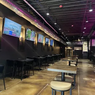 Seating area with tons of sports options available.