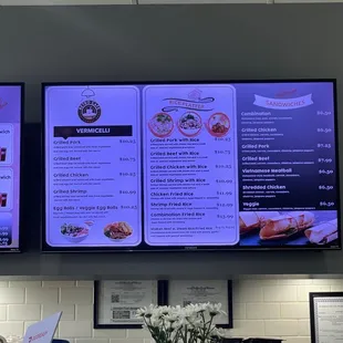 Right side of menu