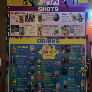 the menu and prices