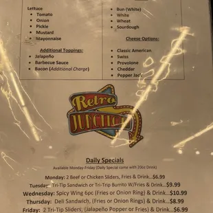 New Daily Special list - May 2022