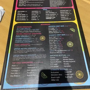 menu