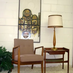 Recently sold a Jens Risom chair and rare side table.  Mid century art by local artist dated 1968