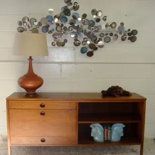 Original C. Jere raindrops sculpture dated 1968. Dunbar credenza and more of the huge selection accessories and lamps
