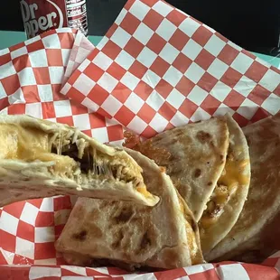 Chicken quesadilla very cheesy