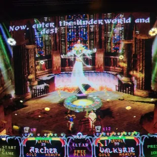 The wizard congratulates my 2 warriors on Gauntlet Legends by Atari.