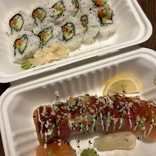 Top: Veggie roll  Bottom: Ultimate roll