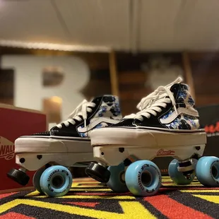 Custom vans, sure-grip avanti plates, sure-grip wheels and toe stops.