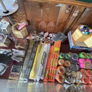 Rails, bearings, laces, wheels, stickers