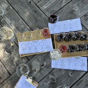 9/14/24 menu for white, red, and mixed flights