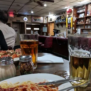 spaghetti and beer