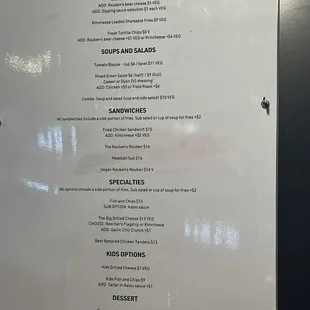 Food menu