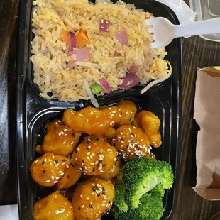 The Sesame Chicken with Fried Rice